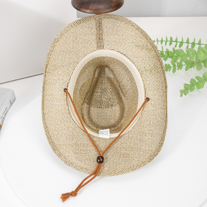 Nouveau style 2026 – Chapeau de cowboy en paille respirant avec logo personnalisé – Chapeau de soleil western - Product Image 5