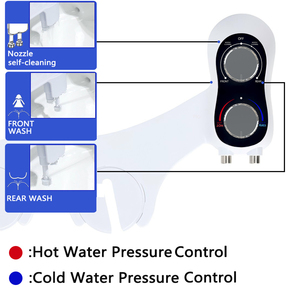 Bidé no eléctrico de presión de agua ajustable con boquilla doble de autolimpieza Bidé de pulverización de lavado femenino <span class=keywords><strong>frontal</strong></span> - Product Image 2
