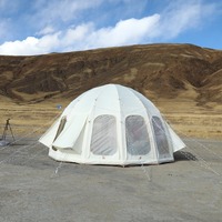 Tente de glamping gonflable de luxe toutes saisons en tissu Oxford, coupe-vent, ignifuge et anti-moustiques pour camping et fêtes en extérieur