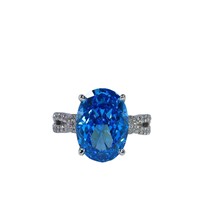 Bijoux fins pour femmes Bague oeuf de pigeon saphir 5 carats Classic Oval Cut High Carbon S925 Silver Personalities First Accessories