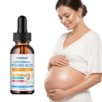 Acide folique OEM Super Folinic Acid, liquide, multivitamines, booster d'énergie, complément pour la grossesse, gouttes d'acide folique liposomales pour enfants et adultes