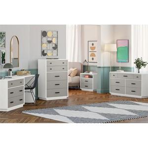 Wholesale Custom Modern Adjustable Height Bedroom Dresser <b>Bedside</b> <b>Table</b> High Gloss 5-Drawer Chest of Drawers - Product Image 1