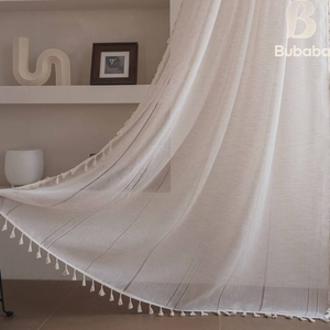 <span class=keywords><strong>Cortinas</strong></span> Bohemias Semitranslúcidas <span class=keywords><strong>con</strong></span> Encaje Francés a Rayas y Adornos <span class=keywords><strong>con</strong></span> Cuentas, Listas para Usar, Venta al Por Mayor <span class=keywords><strong>de</strong></span> Fábrica, para Sala <span class=keywords><strong>de</strong></span> Estar, Balcón, Dormitorio - Product Image 6