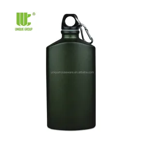 Unique Group Carabiner Lid Reusable Flat Shape Aluminum Sports Water Canteen Water Bottles Metal Outdoor Adults Camp Sustainable