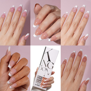 120 Uds. <span class=keywords><strong>Uñas</strong></span> acrílicas de Gel suave a presión de almendras francesas 15 tamaños puntas de manicura DIY <span class=keywords><strong>con</strong></span> patrones cuadrados y ovalados - Product Image 4