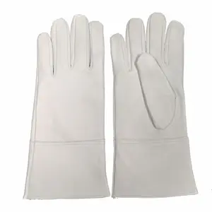 11 inch grey short White Keystone goatskin tig mig arc welding welder protective gloves with key stone thumb in top