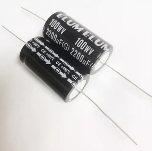 Condensateur électrolytique de filtre polaire axial horizontal <span class=keywords><strong>ELUM</strong></span> 100v 2200uf 22X42mm - Product Image 1