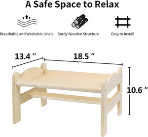 Muebles modernos Cama elevada para gatos de interior Cama para gatos de <span class=keywords><strong>madera</strong></span> hecha a mano - Product Image 2