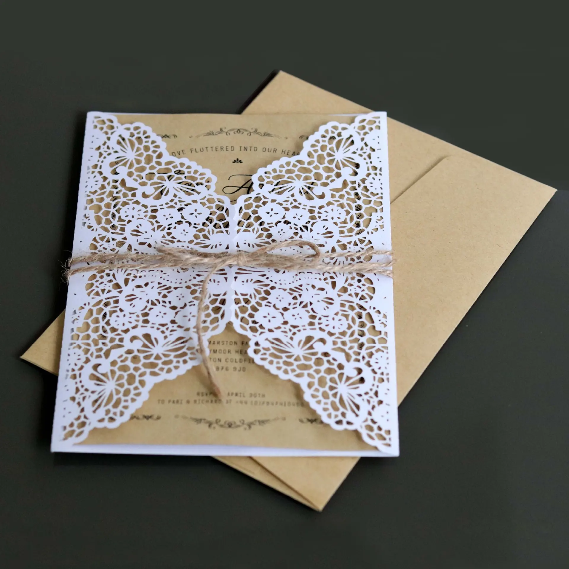 Cartões de visita convite casamento branco dourado, corte a laser, cartão de papel gravado renda, feriado, dia dos namorados