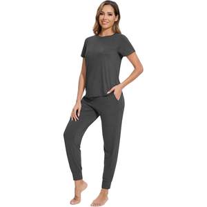 Ensemble de survêtement personnalisé pour femme en viscose de bambou, 2 pièces, pantalon long, tenue de jogging, tailles S à XXL - Product Image 5