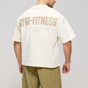 Camisetas Extra Grandes Personalizadas <span class=keywords><strong>para</strong></span> <span class=keywords><strong>Hombre</strong></span>, Camisetas Deportivas <span class=keywords><strong>de</strong></span> Gimnasio <span class=keywords><strong>de</strong></span> 260 g/m², 100 % Algodón, Camisetas con Estampado Gráfico <span class=keywords><strong>de</strong></span> Serigrafía <span class=keywords><strong>de</strong></span> Silicona - Product Image 1