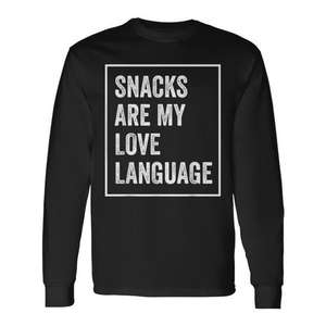 T-shirt à manches longues unisexe à col rond « Snacks Are My Love Language », cadeau pour la Saint-Valentin - Product Image 1