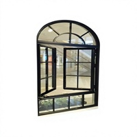 Ventana Francesa Moderna de Doble Hoja Abatible, de Aluminio con Vidrio Templado, Aislamiento Térmico, Impermeable, de Acero Inoxidable, Duradera y Elegante