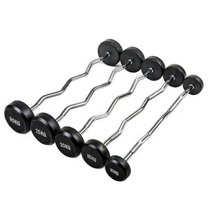 Barbell fixe en caoutchouc, <span class=keywords><strong>barre</strong></span> de <span class=keywords><strong>curl</strong></span> EZ de poids préchargée pour <span class=keywords><strong>la</strong></span> musculation et l'haltérophilie - Product Image 3