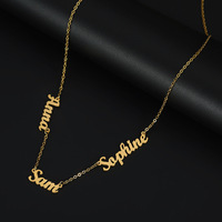 Collar Personalizado con Nombre, Cadena con Cierre, Letra Personalizada, Collar de Acero Inoxidable