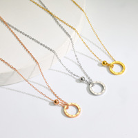 Collier minimaliste en acier inoxydable doré, petit anneau romain, pour clavicule, ne ternit pas, vente en gros, pour femmes