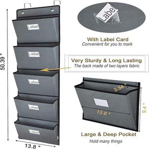 Cửa gắn tập tin lưu trữ box với 5 túi lớn và treo tường lưu trữ thư mục Clip - Product Image 3