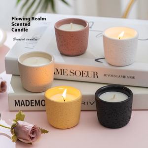 Boîte cadeau de bougie aromathérapeutique en ciment arc-en-ciel de luxe, parfum de luxe, décoration intérieure moderne haut de gamme, Saint-Valentin, vacances - Product Image 5