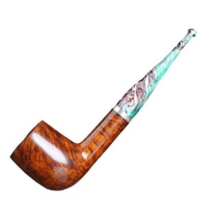 Handmade Briarwood Tobacco Pipe Straight Stem With Rubber Mouthpiece And Filter Personal Gift - Product Image 1