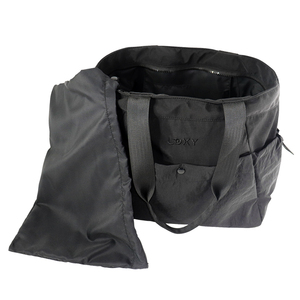 Nylon Gym Tote <b>Bag</b> 20-30L Durable <b>Drawstring</b> Closure Unisex Casual Solid Black Fitness <b>Bag</b> - Product Image 2