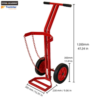 Chariot robuste pour 1 bouteille de gaz avec doubles chaînes de sécurité réglables, compatible avec les bouteilles N/W, capacité 105 kg