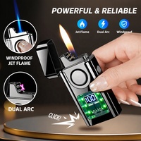 Briquet Électrique Rechargeable 2-en-1 Personnalisé en Gros, Nouveau Briquet Torche Métallique Coupe-Vent à Capteur, Cadeaux Intelligents à Activation Vocale