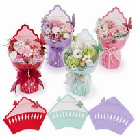 Papier d'emballage pour bouquet à bords ondulés 60x50cm 5 feuilles imprimé papillon pour emballage floral, décoration de cadeaux, vente en gros