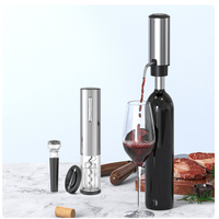 Ouvre-Bouteille de Vin Électrique à Piles Sans Fil, Ouvre-Bouteille Noir avec Coupe-Capsule