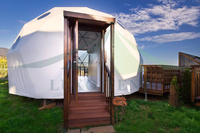 Tente en dôme de verre pour enfants, la casa de campa, de style géomancique, cycliste