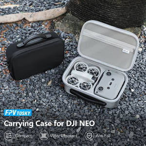 AMAZEAR Estuche de transporte impermeable para almacenamiento Bolsa de viaje compacta Material de cuero PU Accesorios para drones para DJI NEO - Product Image 1