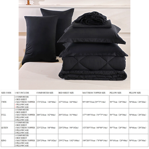 Twin Full Queen King trapuntatore materasso Topper lenzuolo <span class=keywords><strong>e</strong></span> <span class=keywords><strong>federe</strong></span> nero Set in un cartone - Product Image 2
