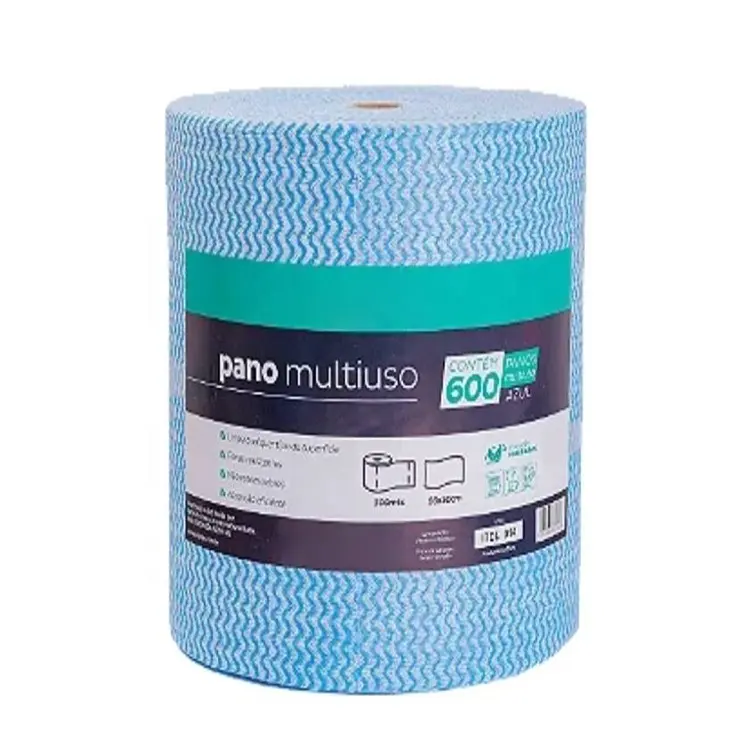 0.3*240m 35gsm multi-usages cellulose robuste non tissé Jumbo rouleau lingettes sèches chiffon de nettoyage