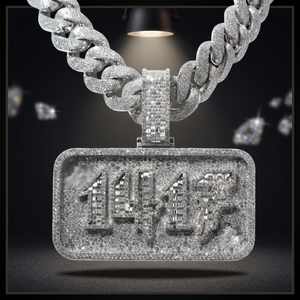 Collar con Colgante de Moissanita de Plata 925 para Hombre, Estilo Hip Hop, con Dije de Número Chapado en Oro de 14K, para Uso Diario - Product Image 3