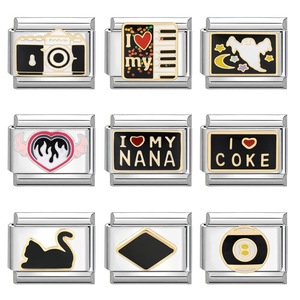 Pulsera de módulo italiano hecha a mano, joyería creativa DIY, dijes negros mágicos, accesorio de moda, artesanía personalizada - Product Image 4