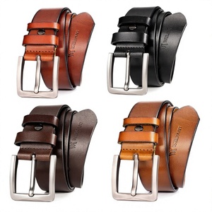 Ceinture en cuir de vachette véritable très demandée, avec boucle ardillon, longueur personnalisable, en acier de qualité supérieure, carrée, vintage, imperméable et écologique - Product Image 2