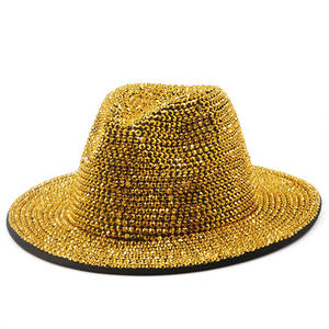 Chapeaux Fedora pour femmes à la mode feutre brillant Performance strass Jazz <span class=keywords><strong>chapeau</strong></span> <span class=keywords><strong>Borsalino</strong></span> Panama <span class=keywords><strong>chapeau</strong></span> Trilby pour les fêtes en plein air - Product Image 5
