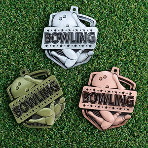 China Fabrik Werbe geschenke direkt Verkauf billige Sport medaillen benutzer definierte 3D/2D Ehre 123st Auszeichnungen Souvenir Metall Bowling Medaille - Product Image 1