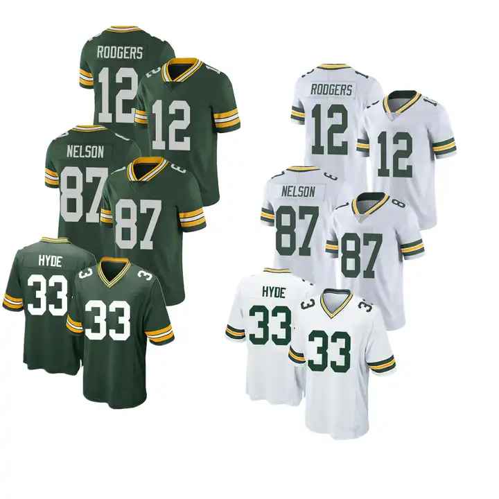 Wholesale Aaron Rodgers Green Bay Jerseys 87 Jordy Nelson Stitched