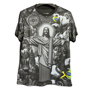 Seragam Sepak Bola Grosir Kustom Desain Arsitektur Brasil 2026 Set Jersey Sepak Bola  Patung Yesus Seragam Samurai Jepang - Product Image 3