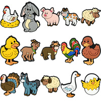 Accessoire plat en PVC motif animal de dessin animé pour coques de téléphone, accessoires capillaires, vêtements et sabots, patch en caoutchouc souple mignon à faire soi-même