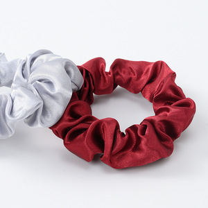 Chouchous en satin couleur unie, grands élastiques à cheveux pour usage quotidien, accessoires capillaires en tissu - Product Image 4