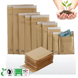 China Großhandel Custom Bio-basiertes Kraft papier CD Poly mailer Mailing Gepolsterte Umschläge/Post A4 A5 Jiffys Bubble Poly Taschen