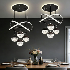 Lustre LED doré en forme de trèfle avec quatre boules de <span class=keywords><strong>cristal</strong></span> pour salon, salle à manger, chambre, îlot de cuisine, hôtel, villa, luminaire de plafond - Product Image 1
