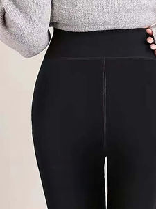 Pantalons d'hiver épais et chauds à haute élasticité en gros, chauffage du genou et de l'abdomen, leggings sans couture en velours plus épais, coupe ajustée pour femmes - Product Image 3