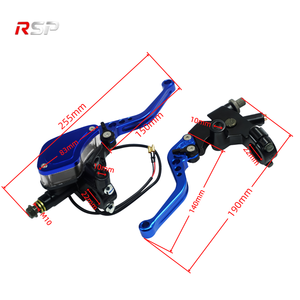 Maneta <span class=keywords><strong>de</strong></span> freno y embrague <span class=keywords><strong>de</strong></span> aluminio CNC <span class=keywords><strong>de</strong></span> 7/8 pulgadas (22 mm) con cilindro maestro, estilo hoja ajustable, para manillar universal - Product Image 2