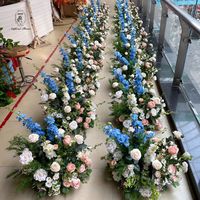 DKB Boules de fleurs en soie colorées bleues, roses et blanches de haute qualité pour centres de table de mariage, décoration intérieure et événements