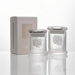 Bán Buôn Sang Trọng Tùy Chỉnh Nến Thủy Tinh Lọ Với Thủy Tinh Phẳng Nắp Ép Nến Chủ Sở Hữu Đối Với Trang Trí Nội Thất - Product Image 1