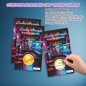 Scratch Win Game Tokens Online Design Scratch <b>Card</b> Custom Lucky Draw Digital Printing UV-coating - Product Image 4
