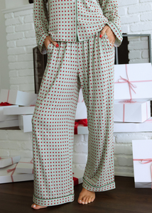 Ensemble de pyjama pour femmes avec imprimé cœur, poches, manches longues, boutons, vêtements de détente en bambou doux, vêtements de nuit, impressions personnalisées, vêtements pour femmes - Product Image 5