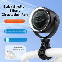 Ventilateur portable flexible Octopus ClipTripod pour poussette, mini ventilateur double rechargeable 10000 mAh avec lumière LED longue durée